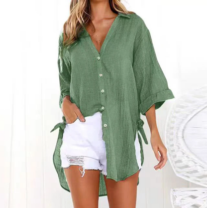 Camicia Larga con Lazos ai Lados