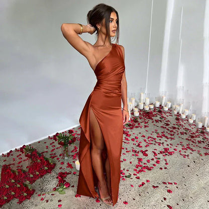 Inez - Elegante Abito Maxi di Un Hombro