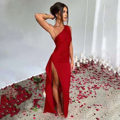 Inez - Elegante Abito Maxi di Un Hombro