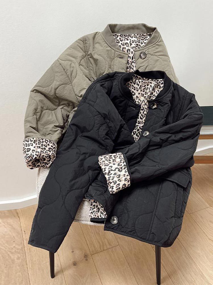 Nika™ | Cappotto foderato di stampa leopardata