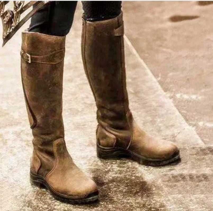 Stivali di Donna Impermeabili fino alla Rodilla con Cinturino e Suola Antideslizante