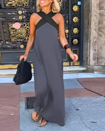 Quirine™ | Abito maxi con Cruce Frontal.