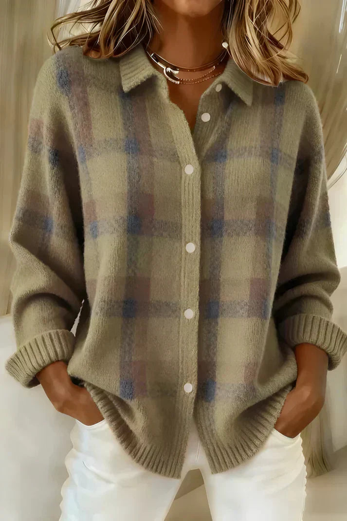 Gisèle – Maglione di maglia a quadri morbido