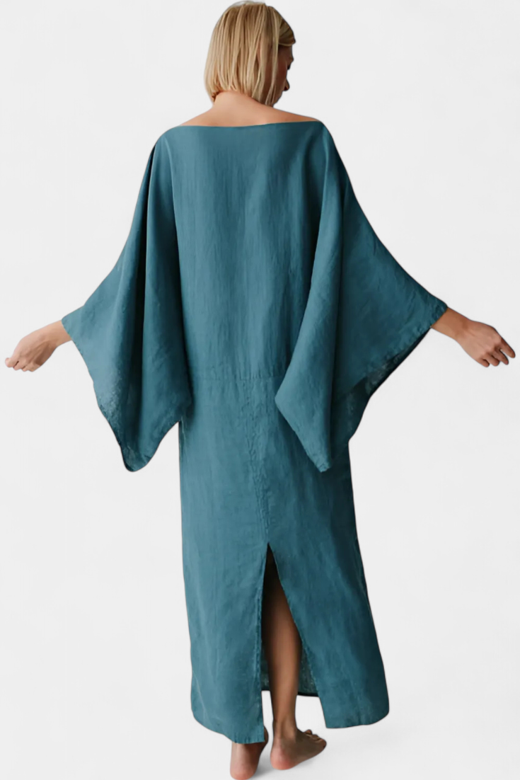 Kamilia Abito Kimono in lino e Cotone