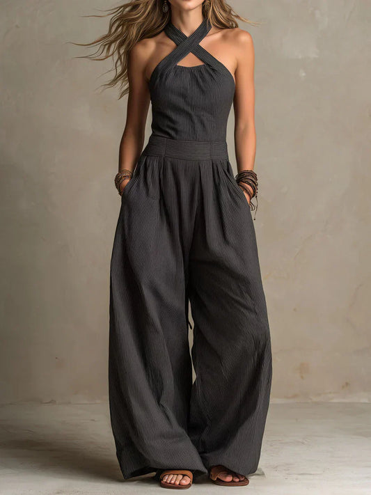 Louisa | Jumpsuit di design con collo incrociato