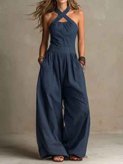 Louisa | Jumpsuit di design con collo incrociato