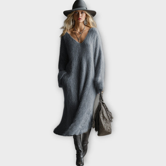 Abito Pullover V-Neck Fuzzy Luxe