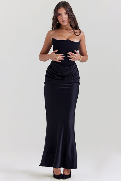 Paloma - Elegante Abito maxi Senza maniche di Satin