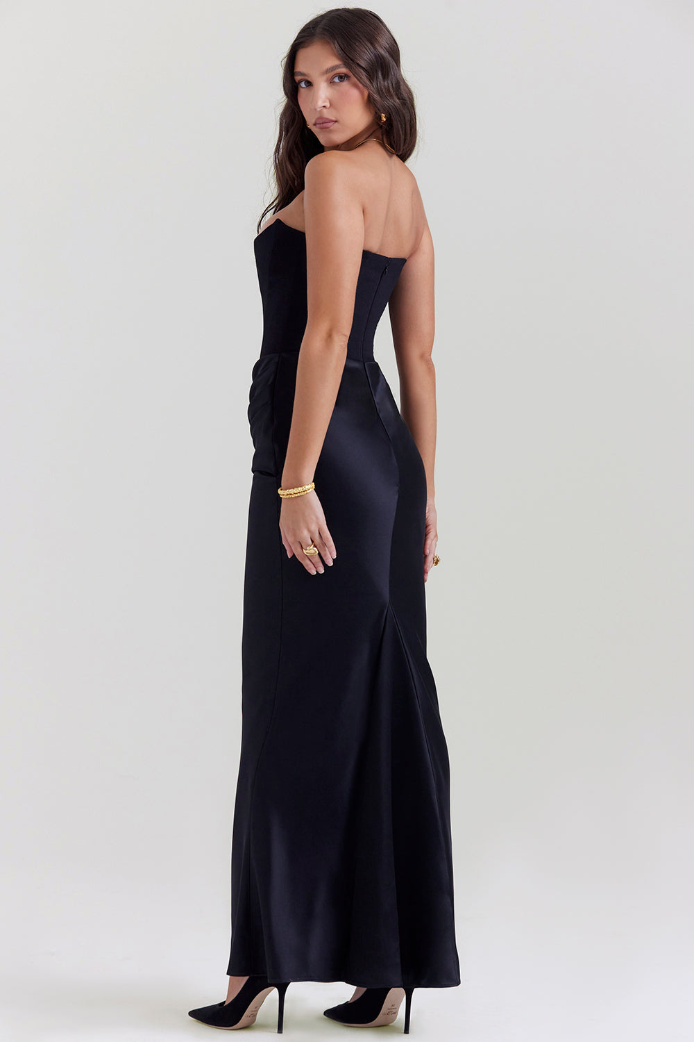 Paloma - Abito maxi elegante di Raso Senza maniche