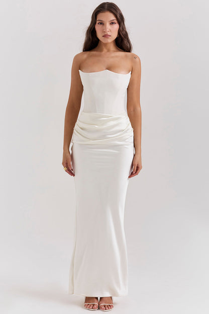Paloma - Elegante Abito maxi Senza maniche di Satin