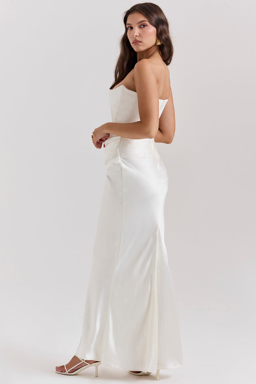 Paloma - Abito maxi elegante di Raso Senza maniche