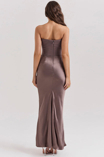 Paloma - Elegante Abito maxi Senza maniche di Satin