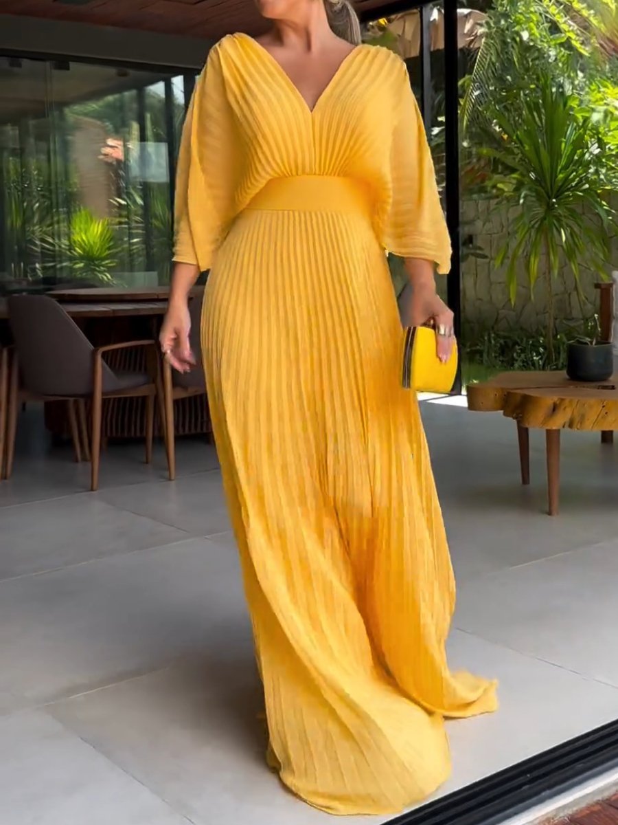 Jennifer | RIA™ Abito Maxi Acanalado Flotante