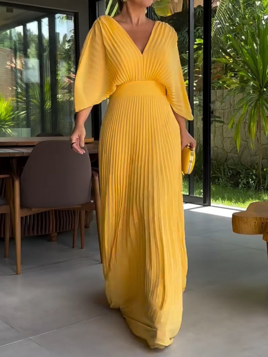 Jennifer | RIA™ Abito Maxi Acanalado Flotante