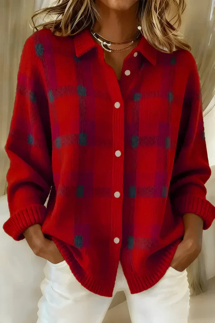 GISÈLE – CAMICIA DI MAGLIA A QUADRI MORBIDI
