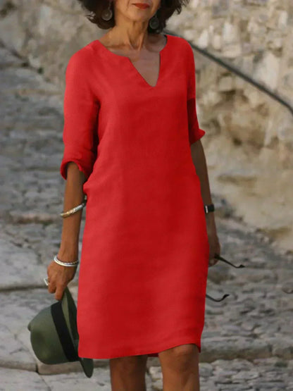 Sophia | Abito Midi Casual con scollo a V