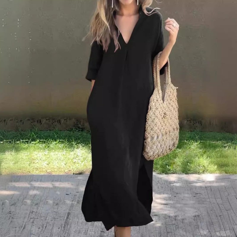 DELILAH – ABITO DA SERA ELEGANTE CON SPACCO IN V