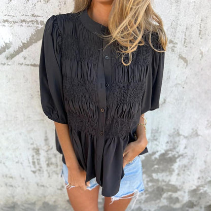 Megan - Blusa di Bottoni con Maniche a palloncino