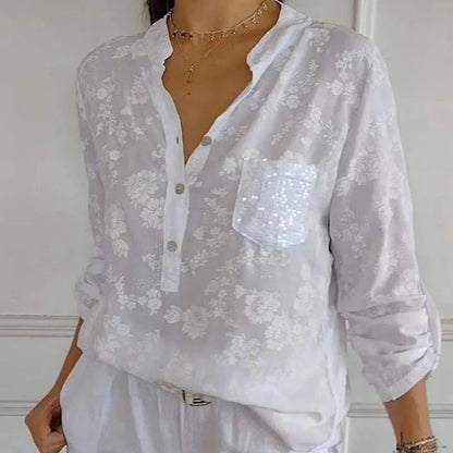 FRIEDLINDE I BLUSA FLOREADA A MANICHE LUNGHE
