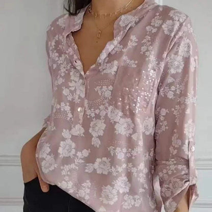 BLUSA FLOREALE FRIEDLINDE I A MANICHE LUNGHE