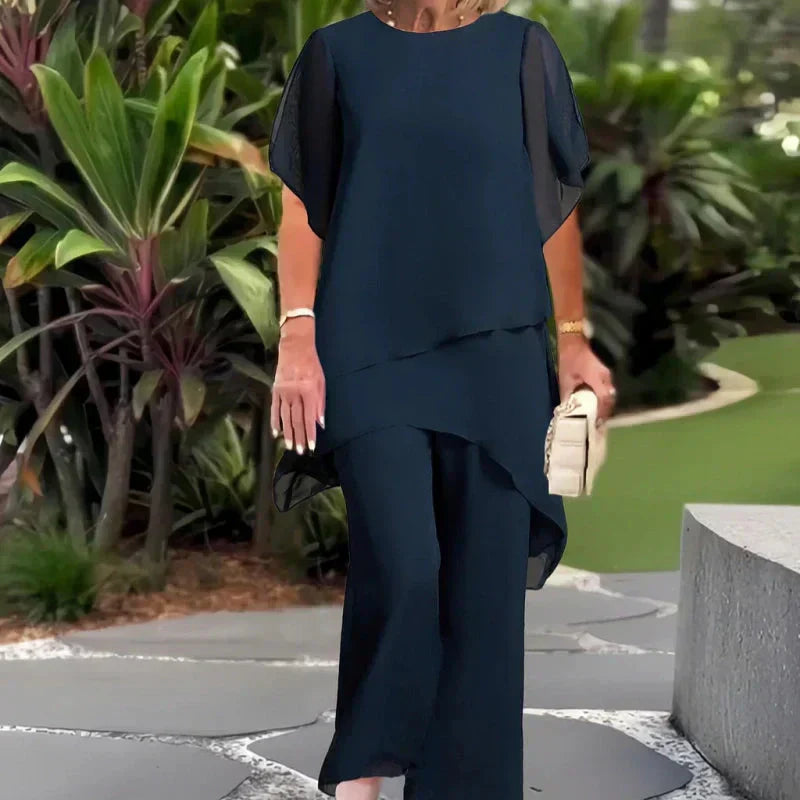 Set con pantaloni palazzo drapeados