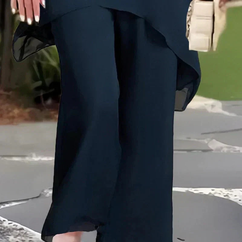Set con pantaloni palazzo drapeados