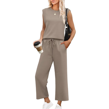 EVANIA – SET DI TOP SENZA MANICHE E PANTALONI AMPI CORTOS
