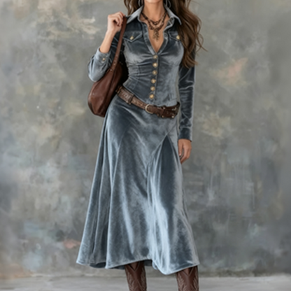Dulce | Abito Maxi vintage di velluto fluido