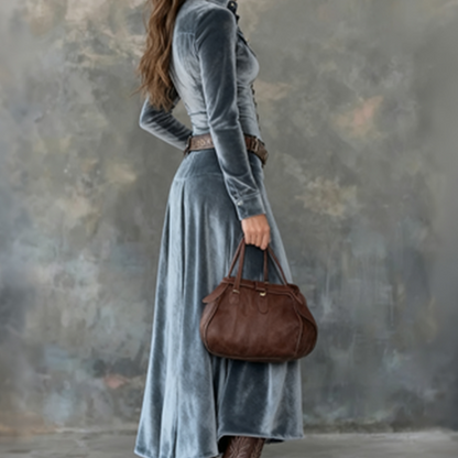 Dolce | Abito maxi vintage di terciopelo fluido
