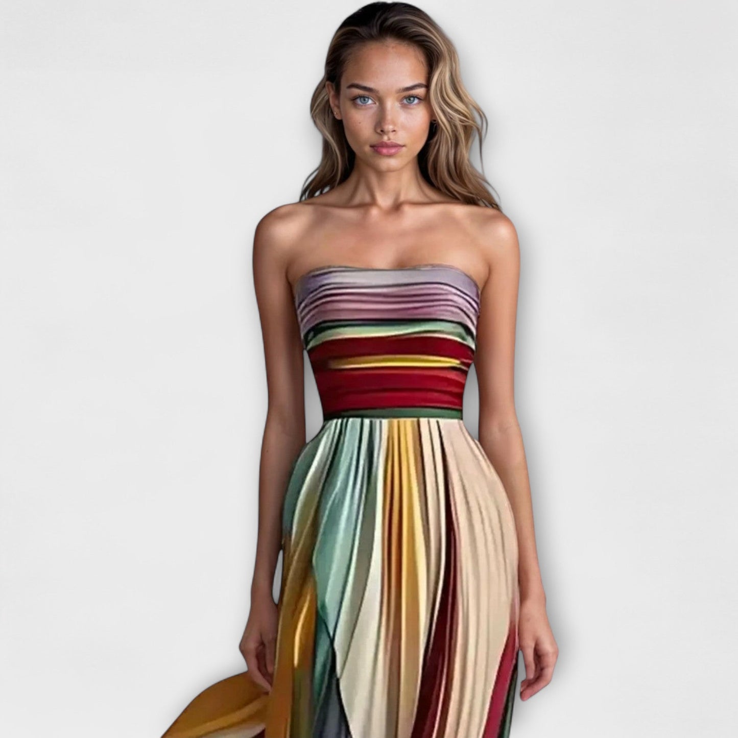 Pamela | Abito Maxi Plissettato Colorato
