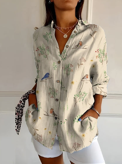 BLUSA FLOREALE DESIREE CON BOTTONI
