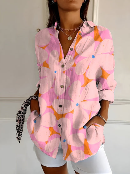 BLUSA FLOREALE DESIREE CON TAPETA DI BOTTONI