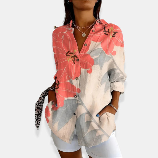 LYSSA™ | Blusa floreale con chiusura di bottoni