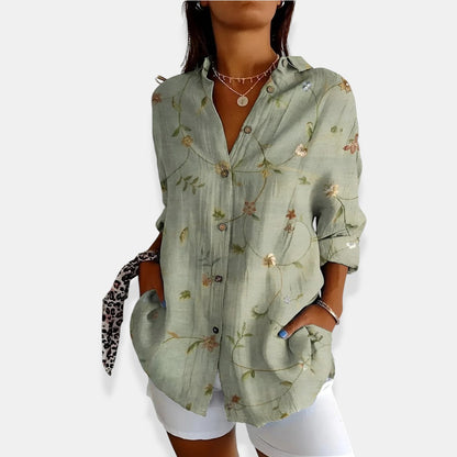 LYSSA™ | Blusa floreale con chiusura di bottoni
