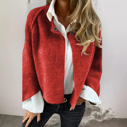 Henrike - Cappotto in lana con girocollo e Maniche lunghe