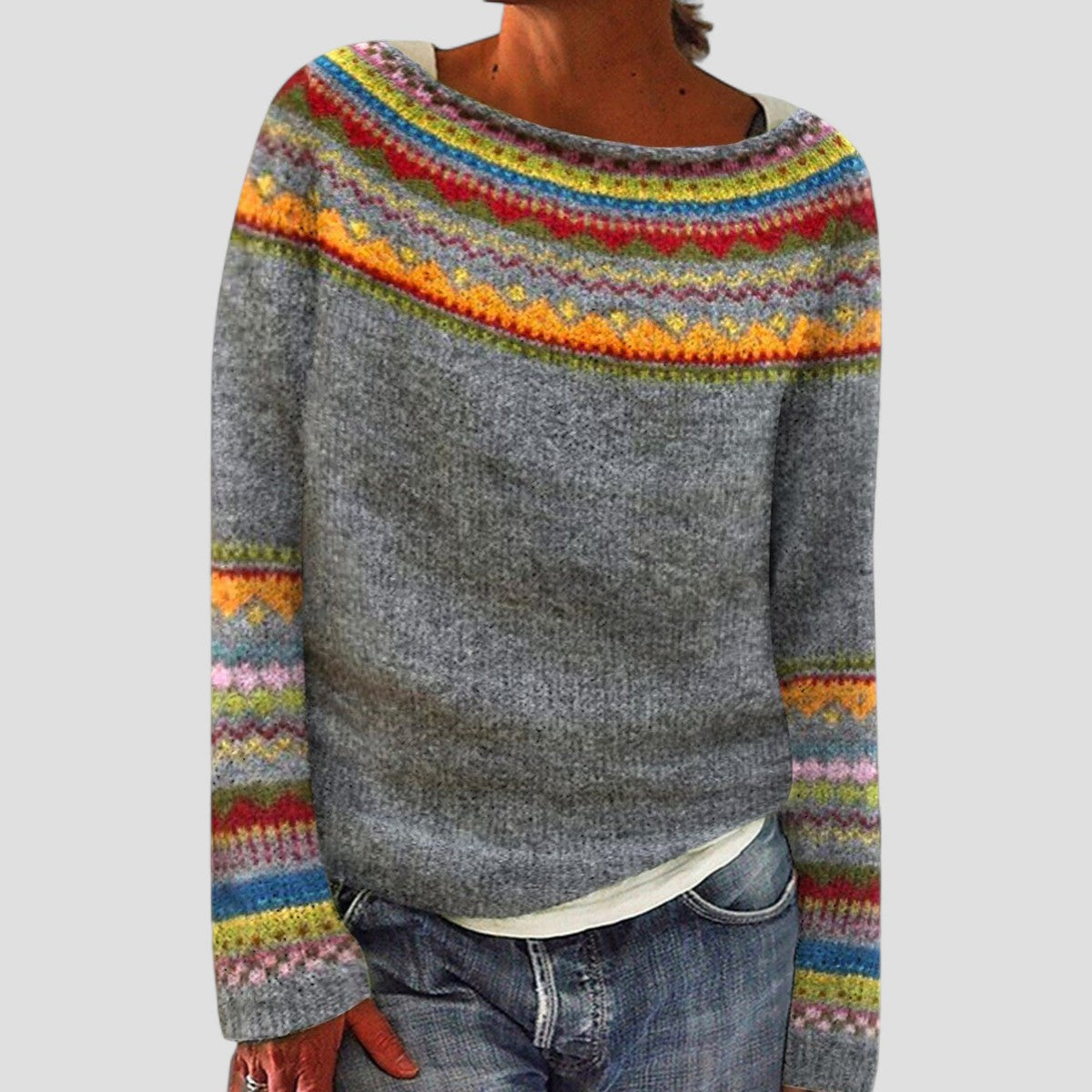 Sienna | Maglione in maglia fantasia da donna | Taglio rilassato e caldo