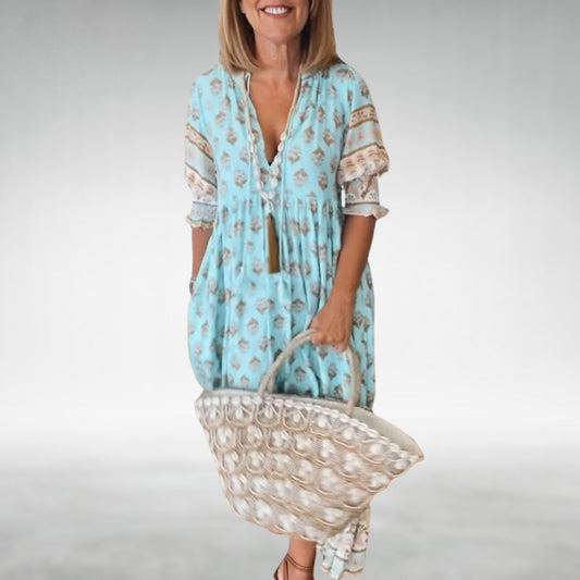 EMILIA – ABITO MAXI FLOREALE BOHO