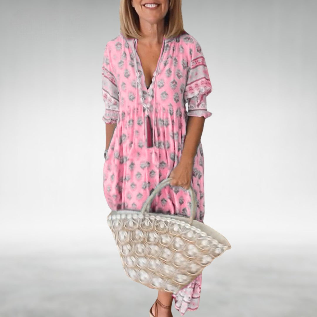 EMILIA – ABITO MAXI FLOREALE BOHO