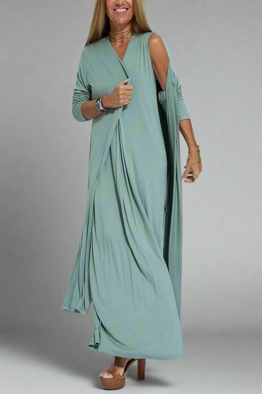Elfriede | Abito maxi elegante con Cárdigan Gratis per Ogni Occasione